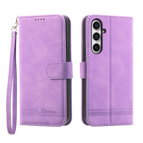 Samsung Galaxy S23 FE Dierfeng Dream Line Leather Phone Case - Purple