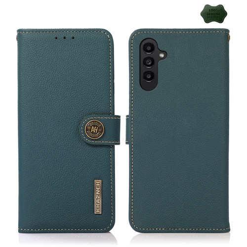 Samsung Galaxy S23 FE KHAZNEH Custer Genuine Leather RFID Phone Case - Green