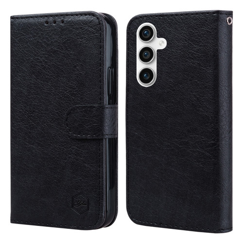 Samsung Galaxy S23 FE Skin Feeling Oil Leather Texture PU + TPU Phone Case - Black