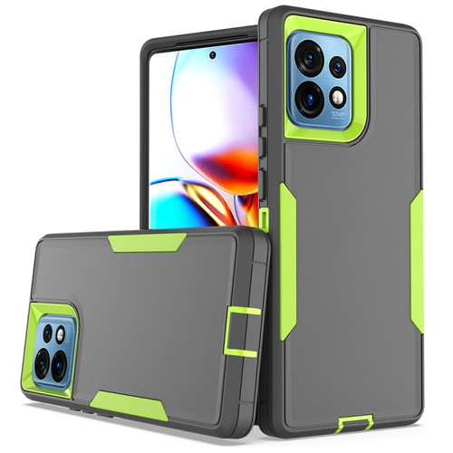 Motorola Edge+ 2023 2 in 1 Magnetic PC + TPU Phone Case - Gray+Fluorescent Green