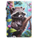 iPad 10th Gen 10.9 2022 Colored Drawing Stitching Leather Tablet Smart Case - Raccoon
