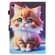 iPad 10th Gen 10.9 2022 Colored Drawing Stitching Leather Tablet Smart Case - Yellow Cat