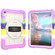 iPad 10th Gen 10.9 2022 Silicone Hybrid PC Shockproof Tablet Case with Shoulder Strap - Colorful Purple