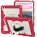 iPad 10th Gen 10.9 2022 Silicone Hybrid PC Shockproof Tablet Case with Shoulder Strap - Feifan Magenta