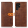 Samsung Galaxy S24 Ultra 5G KHAZNEH Dual-color Cowhide Texture Flip Leather Phone Case - Brown