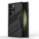 Samsung Galaxy S24 Ultra 5G Punk Armor 2 in 1 PC + TPU Shockproof Phone Case with Invisible Holder - Black