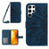Samsung Galaxy S24 Ultra 5G Skin Feel Sun Flower Embossed Flip Leather Phone Case with Lanyard - Inky Blue