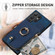 Samsung Galaxy S24 Ultra 5G Cross Leather Ring Vertical Zipper Wallet Back Phone Case - Blue