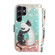 Samsung Galaxy S24 Ultra 5G 3D Colored Horizontal Flip Leather Phone Case - Black White Cat