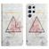 Samsung Galaxy S24 Ultra 5G Oil Embossed 3D Drawing Leather Phone Case - Triangular Marble