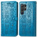 Samsung Galaxy S24 Ultra 5G Cat and Dog Embossed Leather Phone Case - Blue Samsung Galaxy S24 Ultra 5G Cat and Dog Embossed Leather Phone Case - Blue