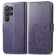 Samsung Galaxy S24 Ultra 5G Four-leaf Clasp Embossed Buckle Leather Phone Case - Purple