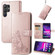 Samsung Galaxy S24 Ultra 5G Four-leaf Clasp Embossed Buckle Leather Phone Case - Rose Gold