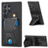 Samsung Galaxy S24 Ultra 5G Carbon Fiber Wallet Flip Card K-shaped Holder Phone Case - Black