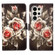 Samsung Galaxy S24 Ultra 5G Colored Drawing Pattern Plain Weave Leather Phone Case - Roses On Black