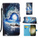 Samsung Galaxy S24 Ultra 5G Colored Drawing Pattern Plain Weave Leather Phone Case - Waves And Sun