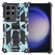 Samsung Galaxy S24 Ultra 5G Camouflage Armor Kickstand TPU + PC Magnetic Phone Case - Mint Green