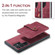 Samsung Galaxy S24 Ultra 5G JEEHOOD RFID Blocking Anti-Theft Magnetic Phone Case - Red