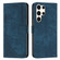 ForSamsung Galaxy S24 Ultra Skin Feel Stripe Pattern Leather Phone Case with Long Lanyard - Blue