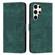 ForSamsung Galaxy S24 Ultra Skin Feel Stripe Pattern Leather Phone Case with Long Lanyard - Green