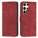 ForSamsung Galaxy S24 Ultra Skin Feel Stripe Pattern Leather Phone Case with Long Lanyard - Red