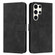 ForSamsung Galaxy S24 Ultra Skin Feel Heart Embossed Leather Phone Case with Long Lanyard - Black