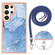 Samsung Galaxy S24 Ultra 5G Electroplating Marble Dual-side IMD Phone Case with Lanyard - Blue 018