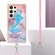 Samsung Galaxy S24 Ultra 5G Electroplating Pattern IMD TPU Shockproof Case with Neck Lanyard - Milky Way Blue Marble