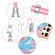 Samsung Galaxy S24 Ultra 5G Electroplating Pattern IMD TPU Shockproof Case with Neck Lanyard - Milky Way Blue Marble