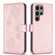 Samsung Galaxy S24 Ultra 5G Four-leaf Embossed Leather Phone Case - Pink