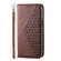 Samsung Galaxy S24 Ultra 5G Cubic Grid Calf Texture Magnetic Leather Phone Case - Brown Samsung Galaxy S24 Ultra 5G Cubic Grid Calf Texture Magnetic Leather Phone Case - Brown