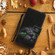 Samsung Galaxy S24 Ultra 5G Colored Drawing Pattern Leather Phone Case - Black Cat