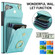 Samsung Galaxy S24 Ultra 5G Rhombic Texture Card Bag Phone Case with Long Lanyard - Mint Green