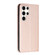 Samsung Galaxy S24 Ultra 5G Carbon Fiber Texture Flip Holder Leather Phone Case - Rose Gold