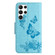 Samsung Galaxy S24 Ultra 5G Butterfly Embossed Flip Leather Phone Case - Blue