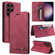 Samsung Galaxy S24 Ultra 5G Skin Feel Anti-theft Brush Horizontal Flip Leather Case with Holder - Wine Red