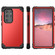 Samsung Galaxy S24 Ultra 5G 3 in 1 Silicone Hybrid PC Shockproof Phone Case - Red