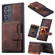 Samsung Galaxy S24 Ultra 5G Skin Feel Dream RFID Anti-theft PU Card Bag Phone Case - Coffee