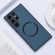 Samsung Galaxy S24 Ultra 5G Magsafe Magnetic Ring Cloth Texture Phone Case - Blue