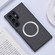 Samsung Galaxy S24 Ultra 5G Magsafe Magnetic Ring Cloth Texture Phone Case - Grey