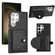 Samsung Galaxy S24 Ultra 5G Shockproof Leather Phone Case with Card Holder - Black
