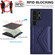 Samsung Galaxy S24 Ultra 5G Rhombic Texture Card Bag RFID Phone Case with Long Lanyard - Dark Purple