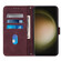 Samsung Galaxy S24 Ultra 5G Crossbody 3D Embossed Flip Leather Phone Case - Wine Red