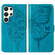 Samsung Galaxy S24 Ultra 5G Embossed Butterfly Leather Phone Case - Blue