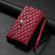 Samsung Galaxy S24 Ultra 5G Zipper Multi-Card Wallet Rhombic Leather Phone Case - Red