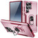 Samsung Galaxy S24 Ultra 5G Pioneer Armor Heavy Duty PC + TPU Phone Case with Holder - Pink+Rose Red