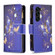 Samsung Galaxy S24+ 5G Colored Drawing Pattern Zipper Leather Phone Case - Purple Butterfly