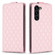 Samsung Galaxy S24+ 5G Diamond Lattice Vertical Flip Leather Phone Case - Pink Samsung Galaxy S24+ 5G Diamond Lattice Vertical Flip Leather Phone Case - Pink