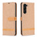 Samsung Galaxy S24+ 5G Color Block Denim Texture Leather Phone Case - Brown