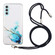 Samsung Galaxy S24+ 5G Hollow Marble Pattern TPU Shockproof Phone Case with Rope - Blue